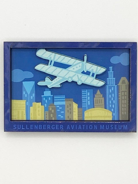 3D Skyline Wood Magnet
