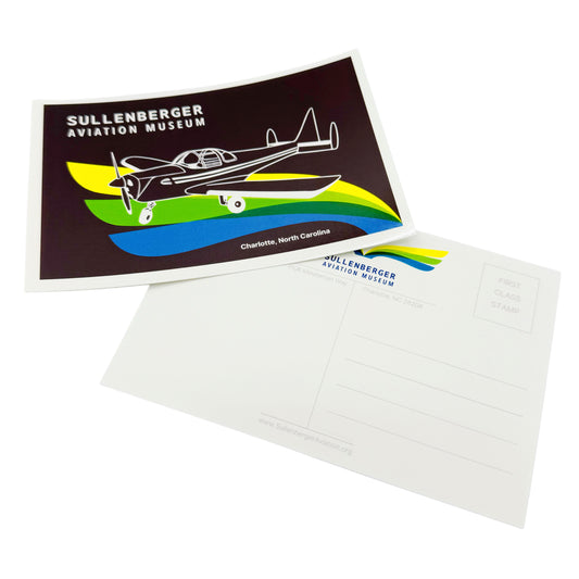 Burgundy plane SAM Postcard