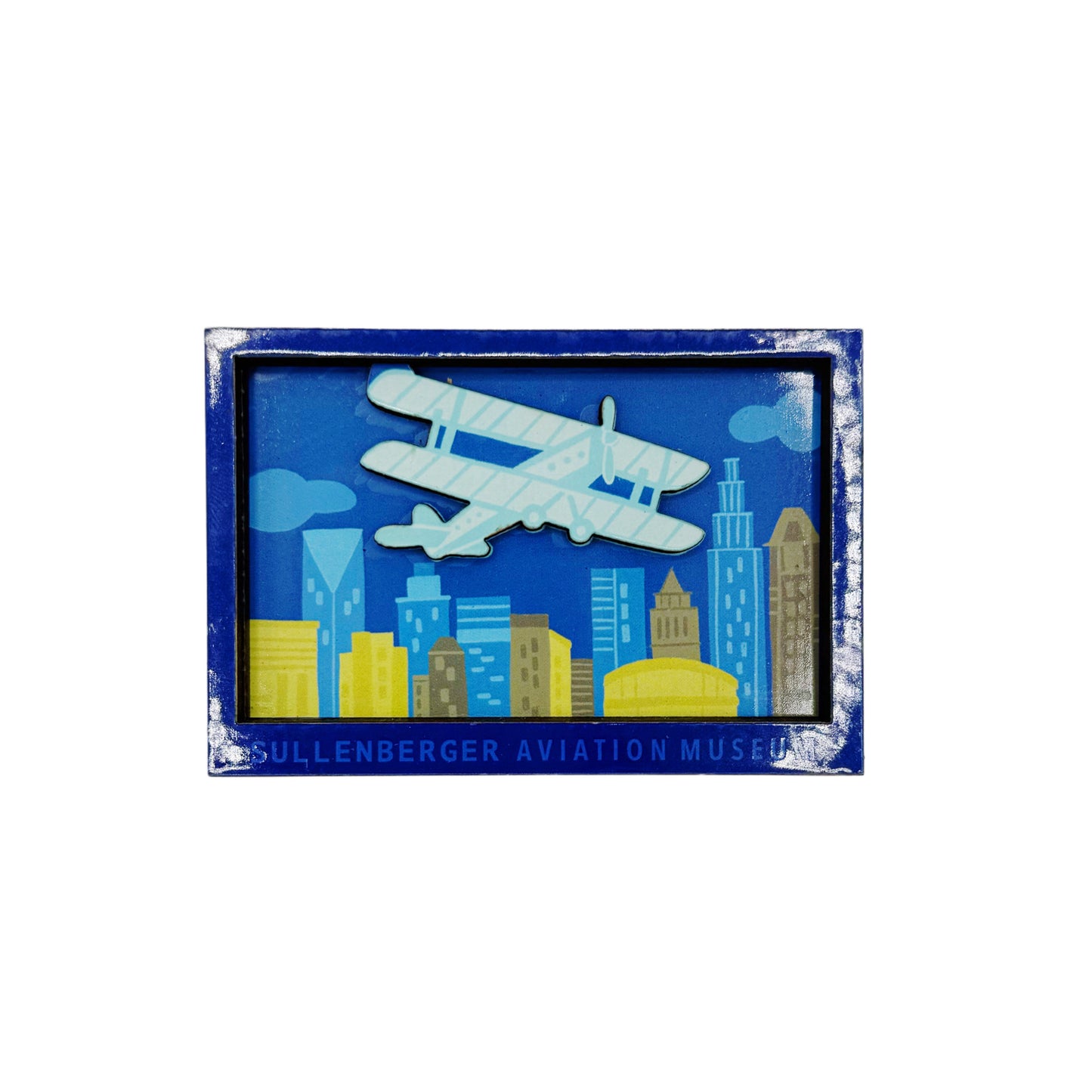 3D Skyline Wood Magnet