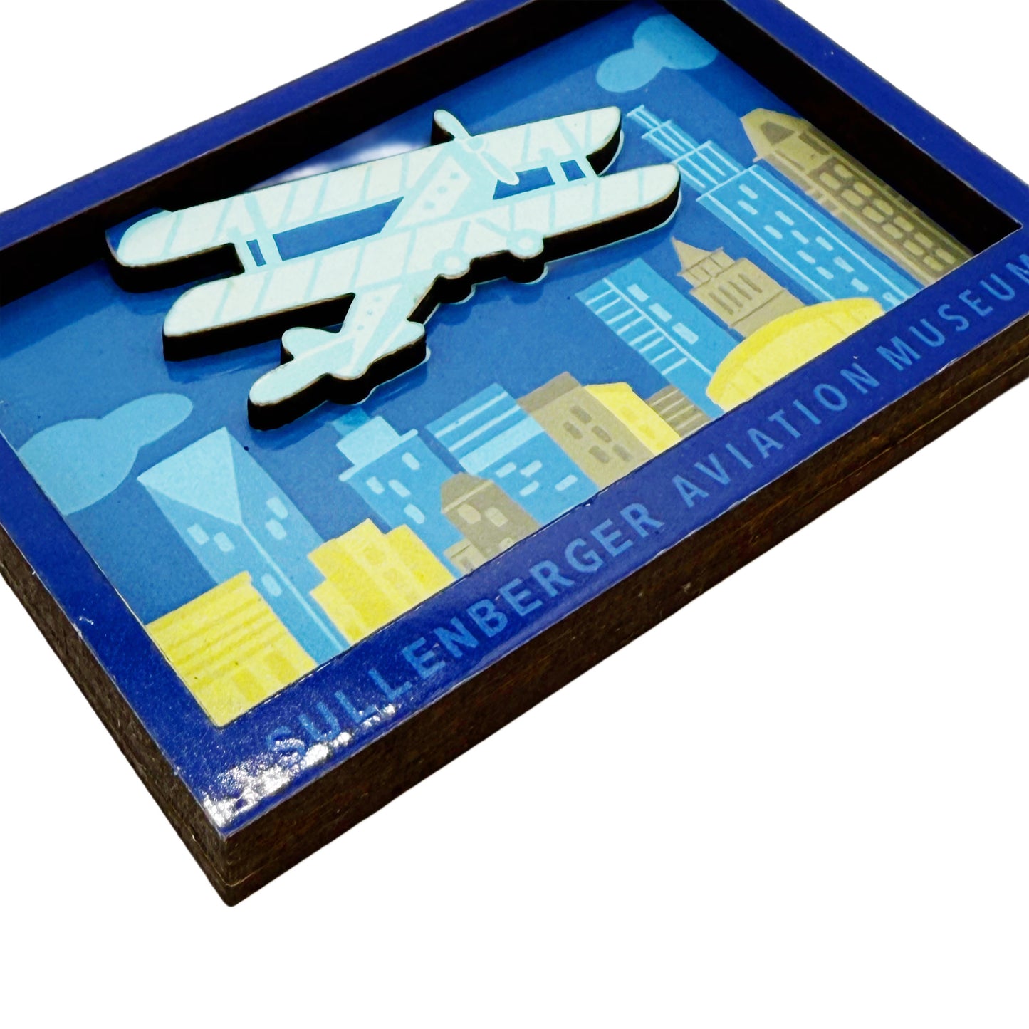 3D Skyline Wood Magnet