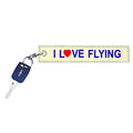 I Love Flying Embroidered Keychain
