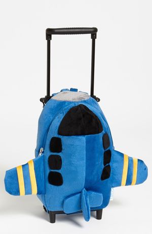 Blue Airplane Rolling Bag