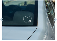 Heart Airplane Decal