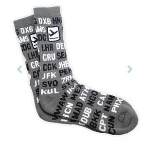 Grey Airport Code socks