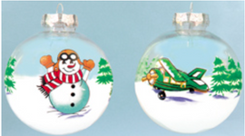Transparent Plane/Snowman Ornament