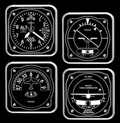 4pc BW Instrument Coaster Set