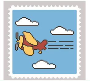 Airplane Stamp Sticker