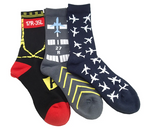 3pk Airplane/runway/taxiway Sock