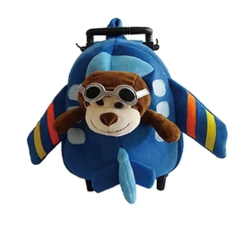 Monkey in Airplane Rolling Backpack