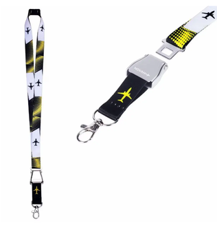 Yellow/white Airplane Lanyard