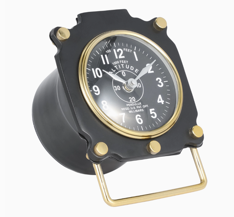 Metal Altimeter Desk Clock 7"
