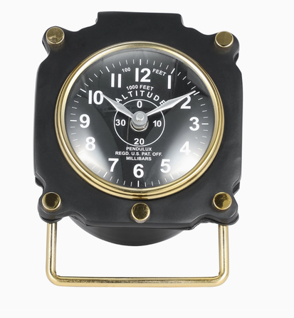 Metal Altimeter Desk Clock 7"