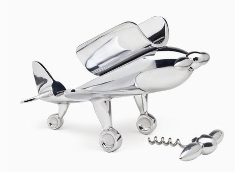 Airplane Wine Bottle Holder W/Corkscrew