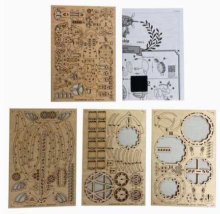 3D Laser Cute Wooden Puzzle: Airship