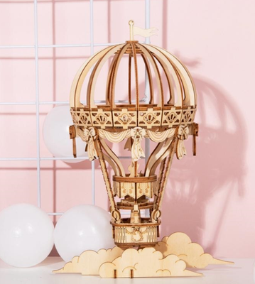 3D Laser Cute Wooden Puzzle: Hot Air Balloon