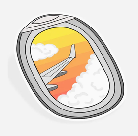 Airplane Window Sunset Sky Sticker