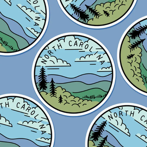 North Carolina Illustrated US State Sticker