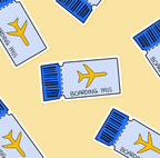 Boarding Pass 3x3 Sticker