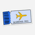Boarding Pass 3x3 Sticker