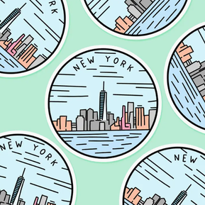 New York Illustrated US State Sticker