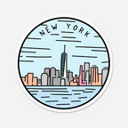New York Illustrated US State Sticker