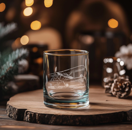 Biplane Old Fashioned Glass