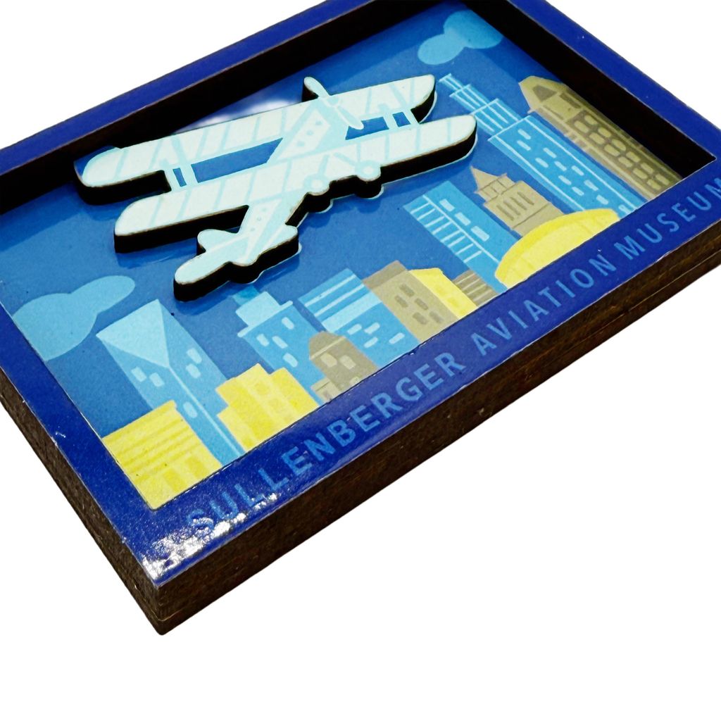 3D Skyline Wood Magnet
