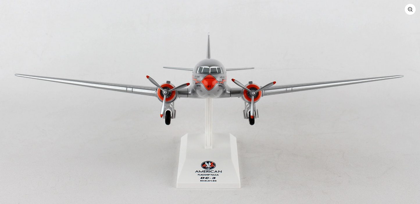 Skymarks American Airlines DC-3 1/80 W/Gear Flagship Tulsa