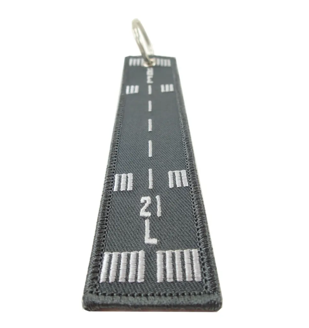 Runway 21L 3R Embroidered Keychain